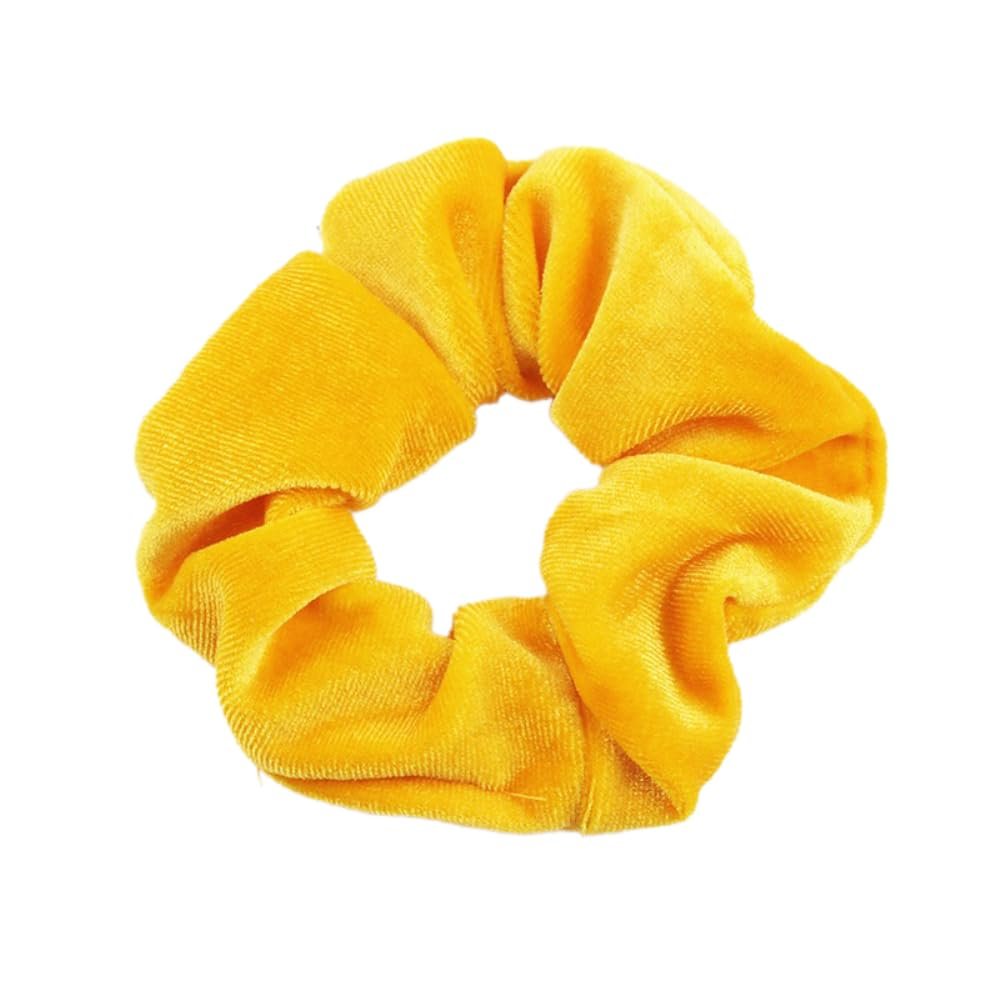 Whakano 10-Pack Velvet Scrunchies for Women, Solid Yellow