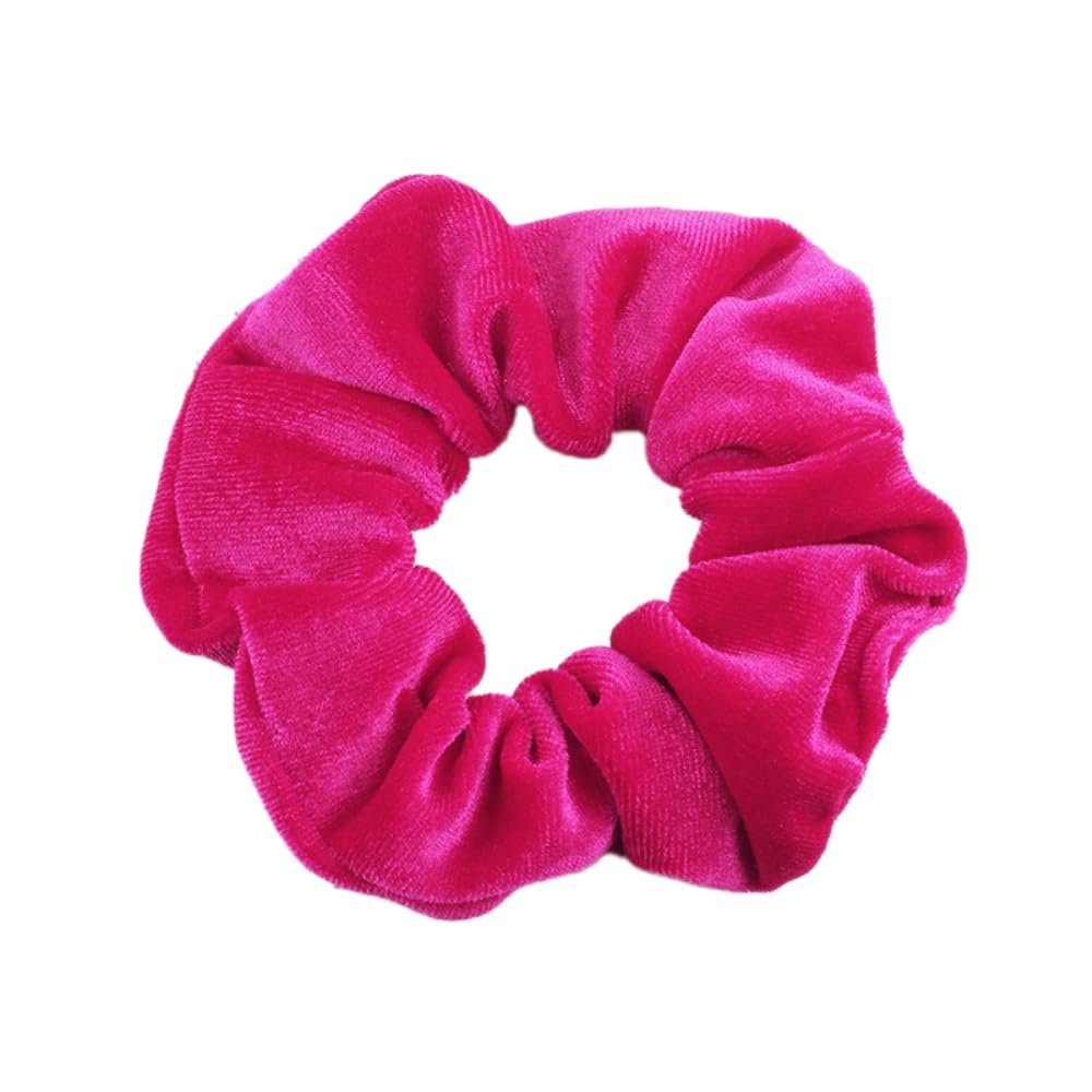 Whakano 10-Pack Velvet Scrunchies for Women, Solid Rose Red