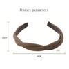 2-Piece Leather Headbands, Two-Strand Braided, Black + Green view 2
