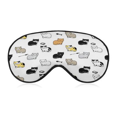 Sleep Mask for Sleeping, Cute Cat Design, Filled with High-Quality Mulberry Silk, Soft and Breathable Silk Eye Mask