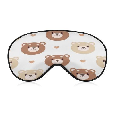 Cute Bear Sleep Mask, Silk Satin Eye Cover with Adjustable Band