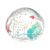 Coral and Teal Arrows Print Shower Cap view 1
