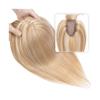 Women's Straight Human Hair Topper with Bangs, Clip-In Hairpiece, 7 x 12.5 cm, Silk Base view 1