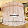 FZZIBQYR Double Bed Canopy Mosquito Net with U-Shaped Guide Rail, Height-Adjustable, Blue-A, 200 cm view 3
