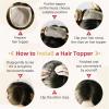 Women’s Human Hair Topper with Mono Base, PU Coating, and Clips view 3