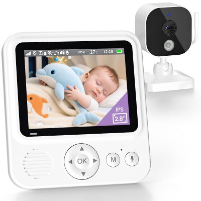 OBVHNUA 720p Video Baby Monitor with Camera, 2.8-Inch IPS Screen, VOX, Night Vision and Two-Way Audio