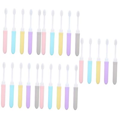 FRCOLOR 25-Piece Folding Travel Toothbrush Set with Soft Bristles for Adults, Lightweight, Portable, Hygienic and Practical for Camping and Travel