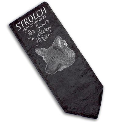 DEKOLANDO Personalized Pet Grave Marker – Harzer Fuchs, 22 x 8 cm