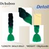 Dcbaboo Ombre Braiding Hair Extensions, Kanekalon Synthetic Hair, 24 in, 100 g, Black-Dark Green-Green view 3