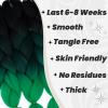 Dcbaboo Ombre Braiding Hair Extensions, Kanekalon Synthetic Hair, 24 in, 100 g, Black-Dark Green-Green view 4