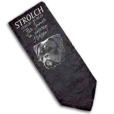 DEKOLANDO Personalized English Bulldog Memorial Grave Stake, 22 x 8