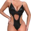 WILLBEST Women's Sexy Black Lingerie Set with Garters, Bra, Babydoll Top and Large Cups view 1