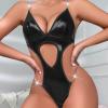 WILLBEST Women's Sexy Black Lingerie Set with Garters, Bra, Babydoll Top and Large Cups view 3