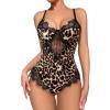 Women's Sexy Lingerie Set with Garters, Wool-Silk Sheer Open-Crotch Babydoll and Cross-Strap Sports Bra view 1