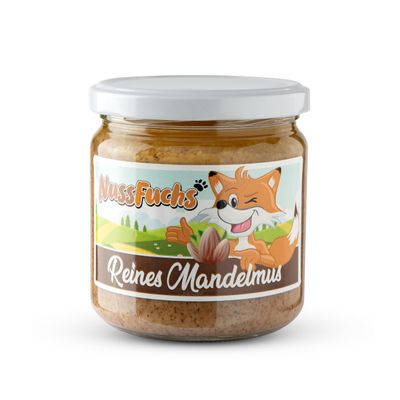 Brown Almond Butter, 350 g Jar, Roasted in Peanut Oil – NussFuchs