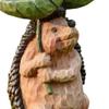 Garden Bird Bath Bowl, Resin Bird Feeder, Backyard Figurine, Decorative Gift, Resin Statue Feeding Station for Hedgehogs, 15 x 10 x 20 cm view 2