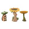 Garden Bird Bath Bowl, Resin Bird Feeder, Backyard Figurine, Decorative Gift, Resin Statue Feeding Station for Hedgehogs, 15 x 10 x 20 cm view 4