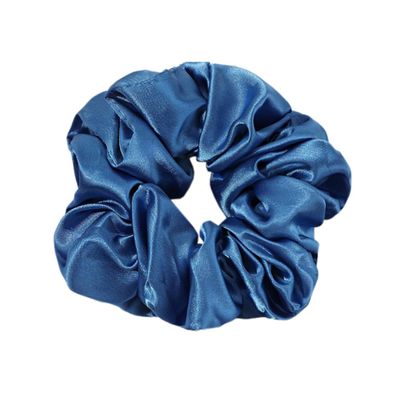 Whakano 2-Pack Satin Hair Ties for Women, Soft Stretch Fabric, Thick Elastic Ponytail Accessories, 12 Colors, Blue