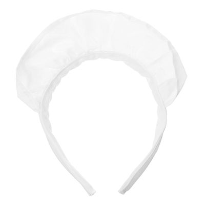 HAKIDZEL Elegant Women's Maid-Style Headband, White Fabric and Plastic, for Parties and Cosplay