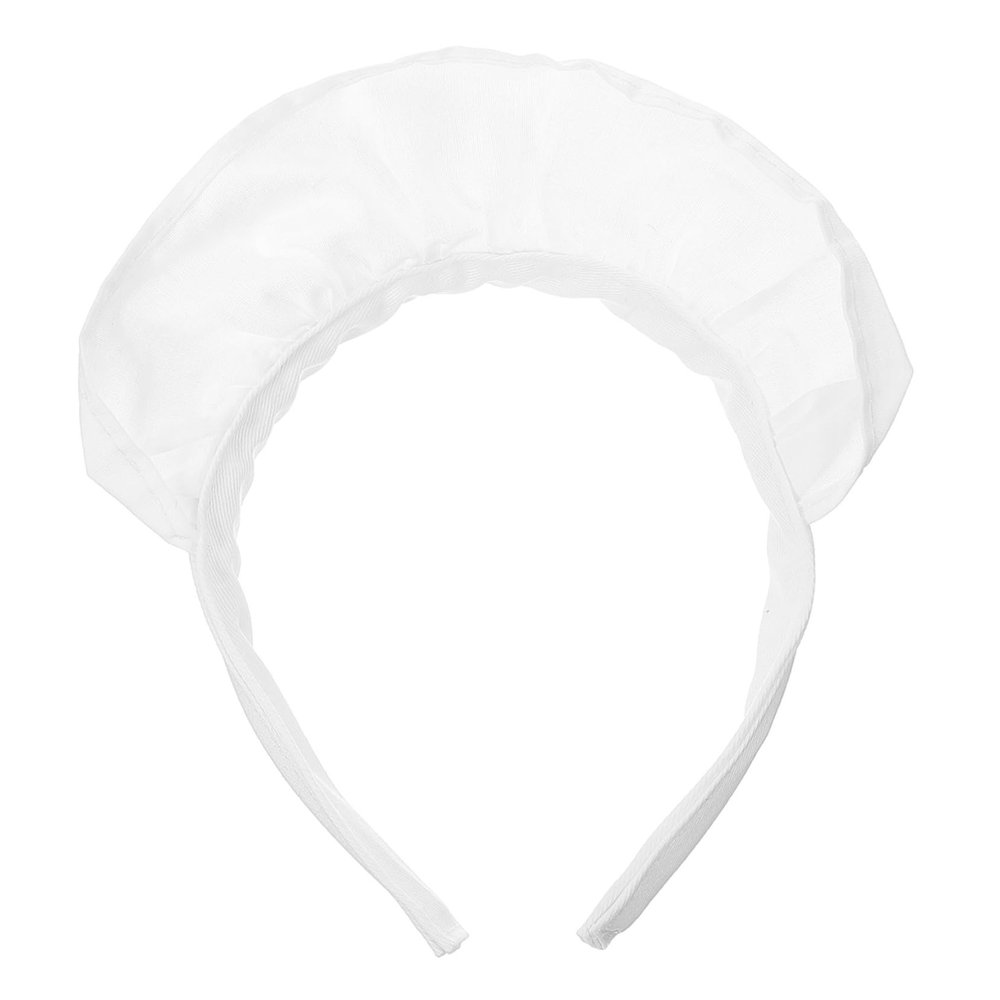 HAKIDZEL Elegant Women's Maid-Style Headband, White Fabric and Plastic, for Parties and Cosplay