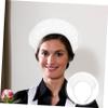 HAKIDZEL Elegant Women's Maid-Style Headband, White Fabric and Plastic, for Parties and Cosplay view 2