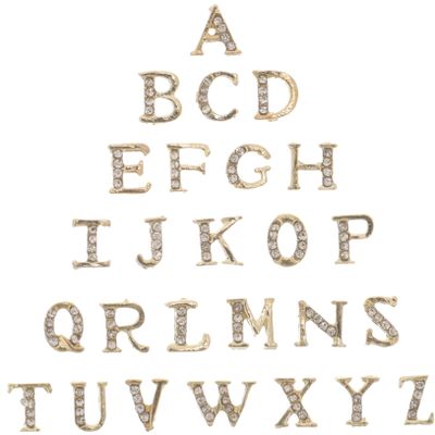 Mikinona Letter Nail Charms with Rhinestones