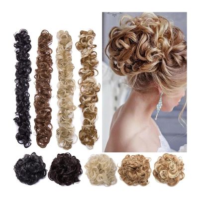 Messy Bun Hairpiece, 80 cm Long, Curly Ponytail Extension