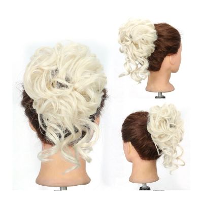 Messy Bun Hairpiece for Women, Wavy Curly Ponytail Extension