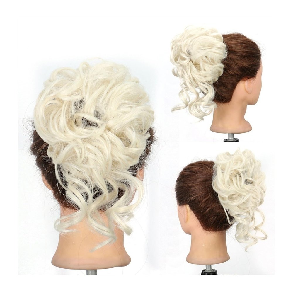 Messy Bun Hairpiece for Women, Wavy Curly Ponytail Extension