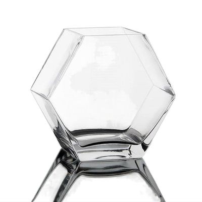 Hexagonal Glass Aquarium, Transparent Tabletop Aquarium for Betta Fish and Goldfish (Size: S)