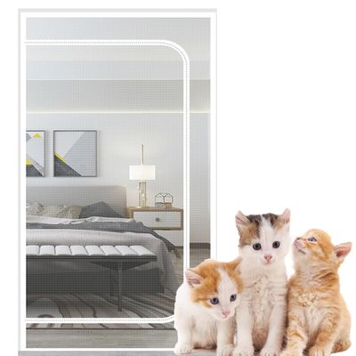 Reinforced Cat Screen Door for Balcony Doors, 130 x 220 cm, White, 100 x 200 cm