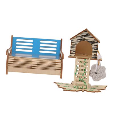 BESPORTBLE Wooden Hamster House with Stairs and Hideout