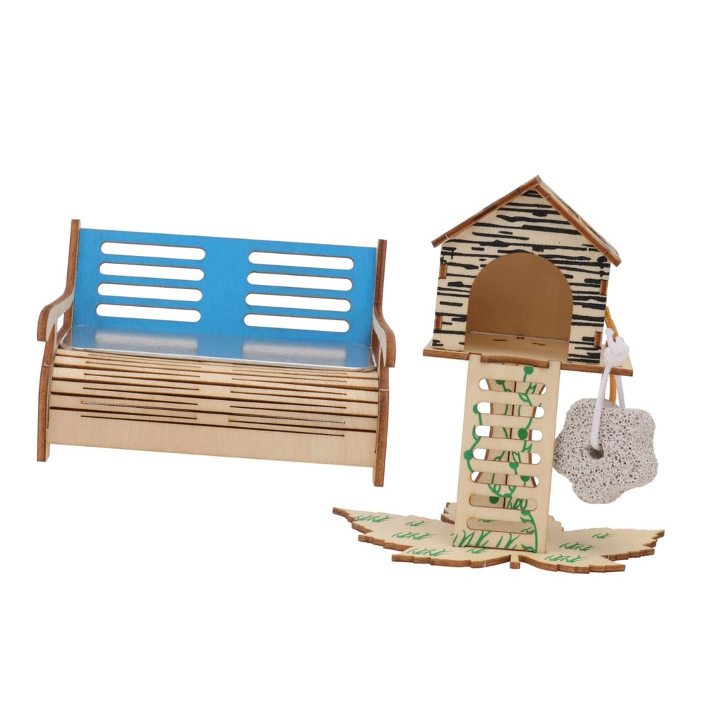 BESPORTBLE Wooden Hamster House with Stairs and Hideout