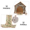 BESPORTBLE Wooden Hamster House with Stairs and Hideout view 2