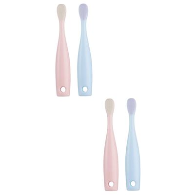 FRCOLOR 4-Piece Ultra-Fine Soft Toothbrush Set for Girls and Toddlers