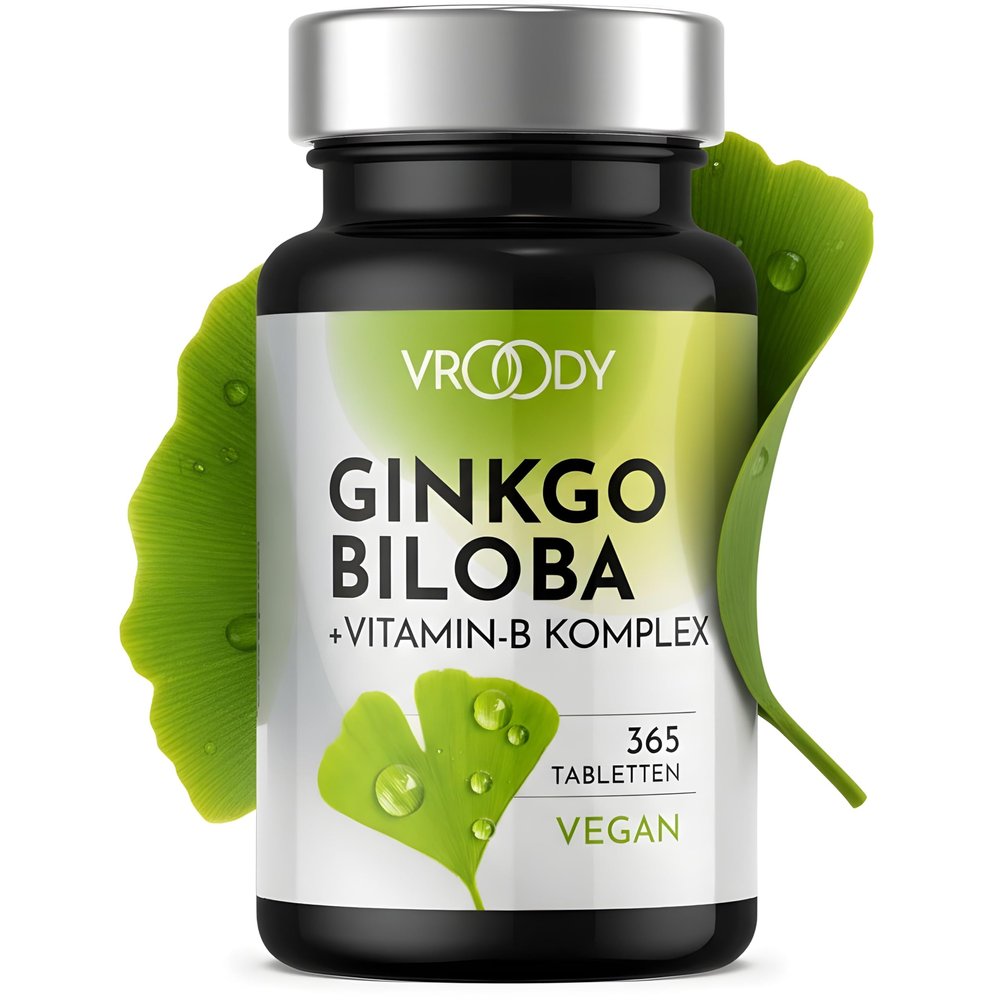 VROODY High-Dose Ginkgo Biloba Extract with Vitamin B12