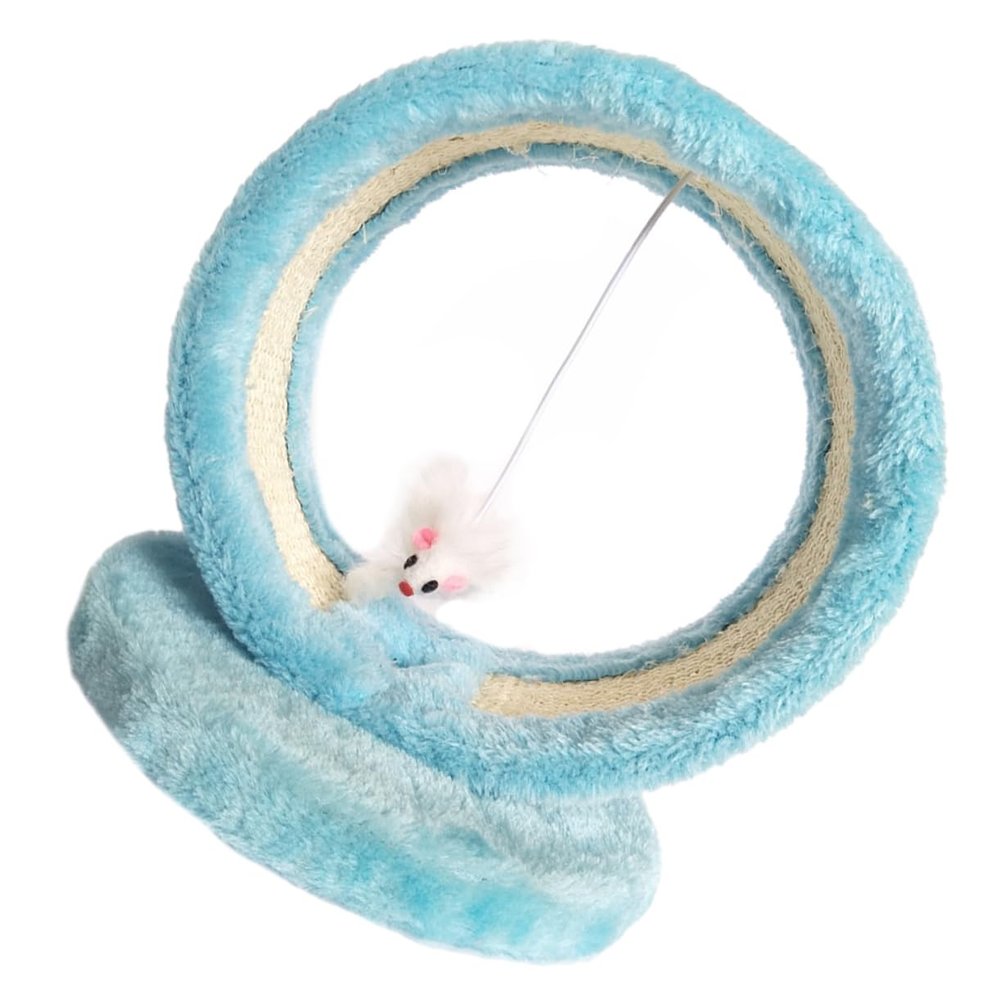 CIYODO 1-Piece Cat Scratching Toy with Mouse Pendant, Interactive Scratching Board for Kittens, Blue Design