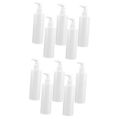Refillable Plastic Pump Bottles, 250 ml, White, 10-Pack