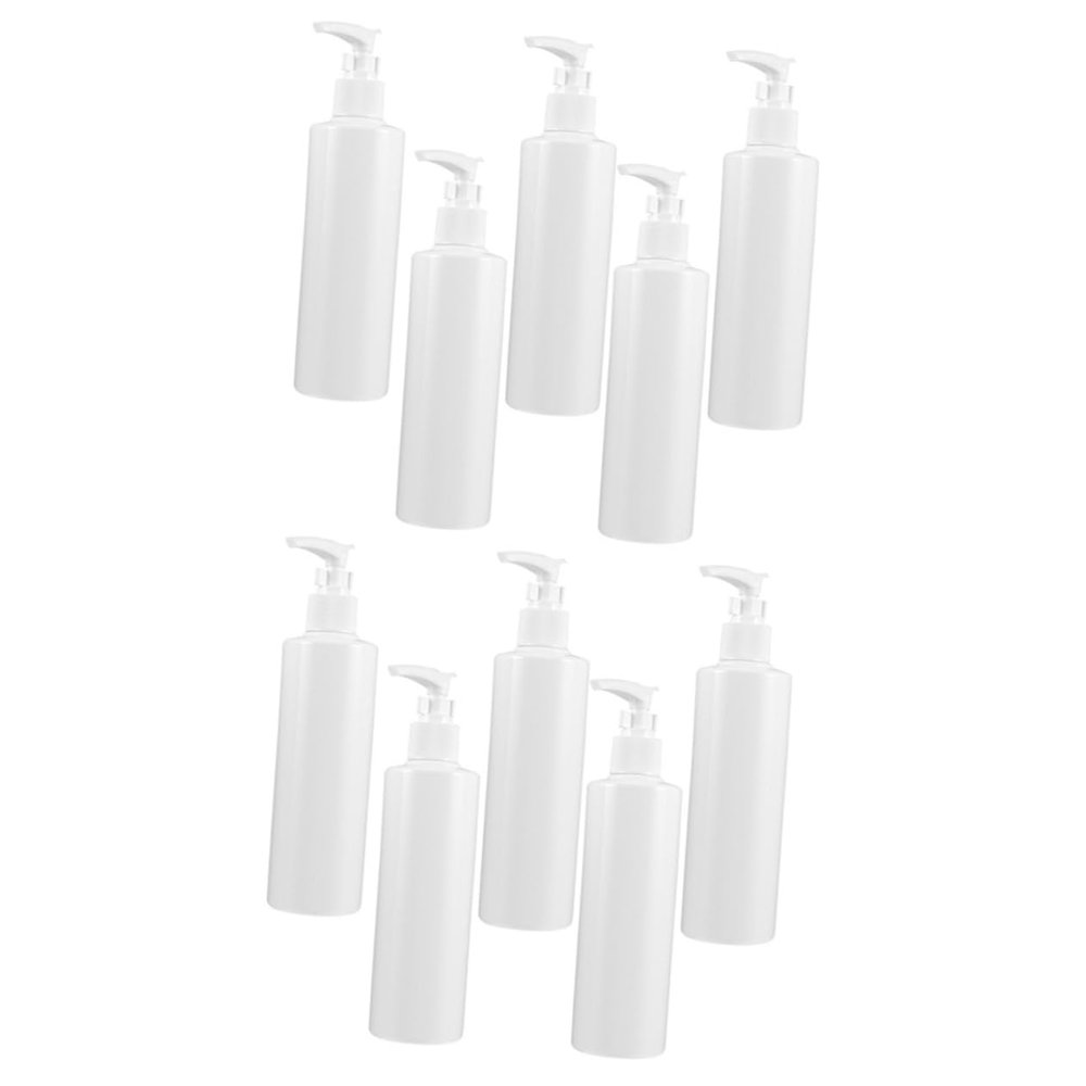 Refillable Plastic Pump Bottles, 250 ml, White, 10-Pack