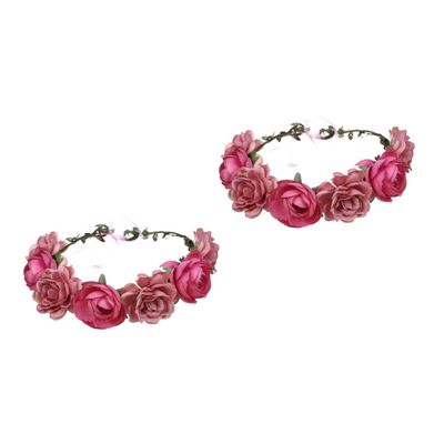 MAGICLULU 2-Piece Bridal Rose Wreath Headbands