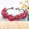 MAGICLULU 2-Piece Bridal Rose Wreath Headbands view 2