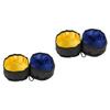 INOOMP 2-Pack Folding Double Bowls for Dogs and Cats, Portable Food and Water Bowls for Travel and Outdoor Activities with Carabiner view 1
