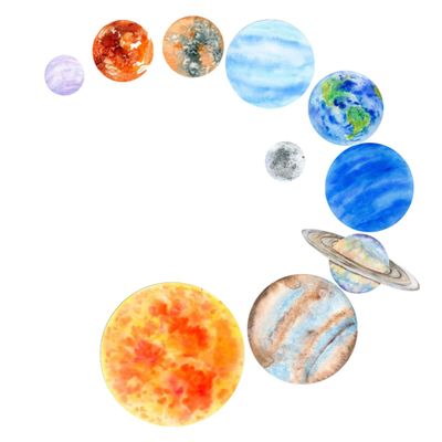 Abaodam Glow-in-the-Dark Solar System Wall Stickers, 1 Set