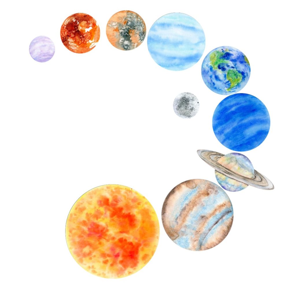 Abaodam Glow-in-the-Dark Solar System Wall Stickers, 1 Set