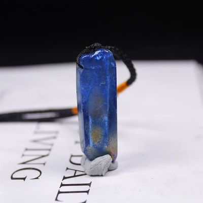 CZAOINCU Natural Electroplated Colorful Crystal Pendant, Hexagonal Prism, Room Decoration