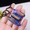CZAOINCU Natural Electroplated Colorful Crystal Pendant, Hexagonal Prism, Room Decoration view 3