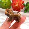 CZAOINCU AtkitS Natural Crystal Elephant Carving, Small Gemstone Decoration, Tiger Eye view 1