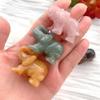 CZAOINCU AtkitS Natural Crystal Elephant Carving, Small Gemstone Decoration, Tiger Eye view 2