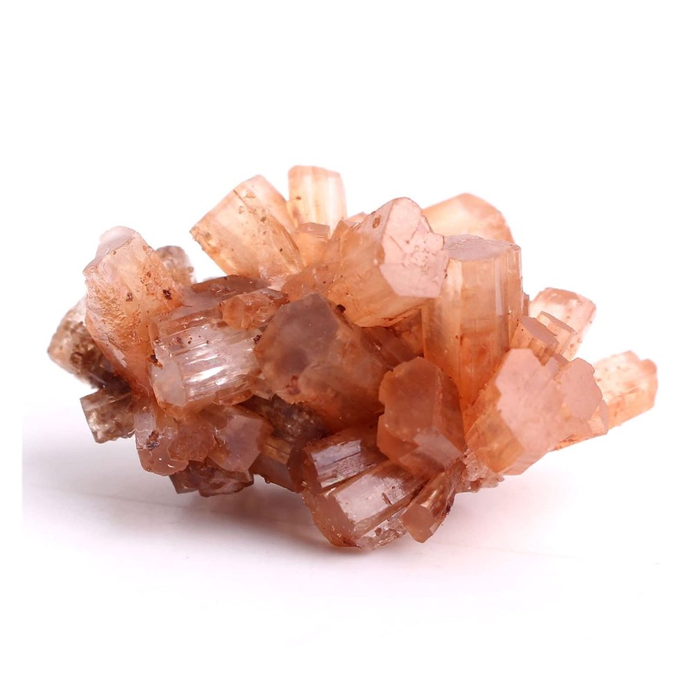 BIANMTSW Natural Rare Orange Aragonite Quartz Crystal Cluster Raw Stone, 2 Pieces, 40–50 g