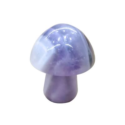 CZAOINCU Natural Crystal Mushroom Ornament, Lilac Lepidolite, 20 × 15 mm